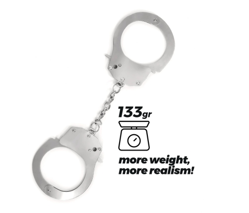 Crushious Lust Adjustable Metal Handcuffs Silver - Secure Lock System