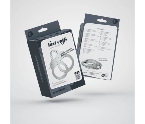 Crushious Lust Adjustable Metal Handcuffs Silver - Secure Lock System