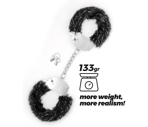 Crushious Spangle Adjustable Metal Handcuffs with Soft Black Plush Lining