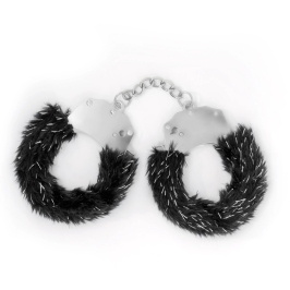 Crushious Spangle Adjustable Metal Handcuffs with Soft Black Plush Lining