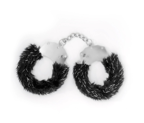 Crushious Spangle Adjustable Metal Handcuffs with Soft Black Plush Lining