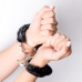 Crushious Spangle Adjustable Metal Handcuffs with Soft Black Plush Lining