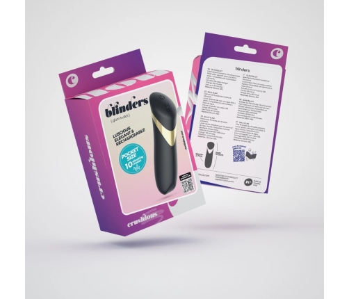 Crushious Blinders Rechargeable Mini Vibrating Device Black 10.2cm