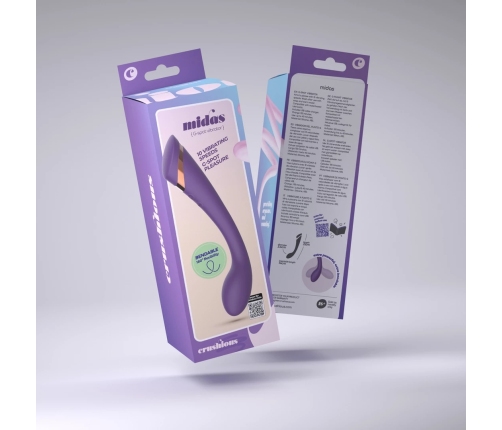 Crushious Midas Flexible G-Spot Massager Purple 21cm Silicone ABS