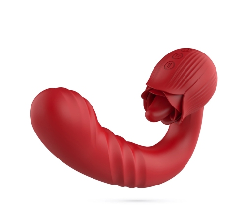 Crushious Osiria Thrusting & Licking Rose Intimate Machine Red 16cm