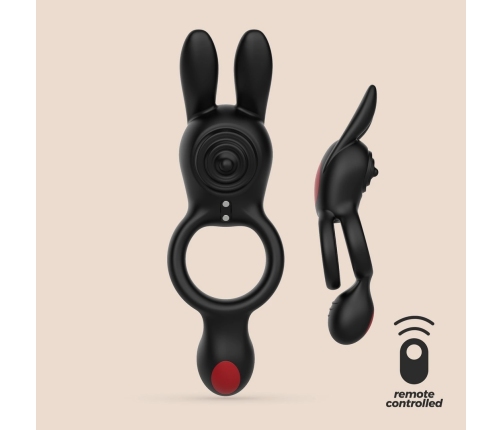 Crushious Dingo Dual Vibration Intimate Ring with Remote - Black, 16 cm