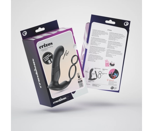 Erixos Pro Black - Vibrating Prostate Model with Dual Support Rings
