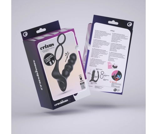 Crushious Crixus Black - Vibrating Prostate Model with Dual Support Rings