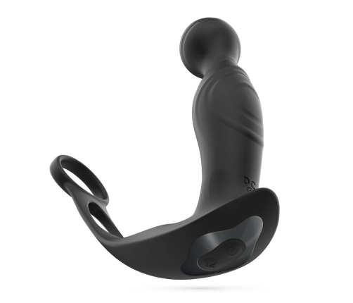 Crushious Flamma Black - Vibrating Prostate Model with Dual Rings 16 cm