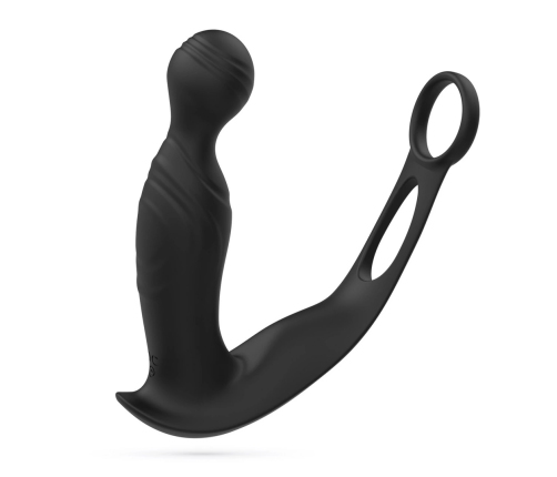 Crushious Flamma Black - Vibrating Prostate Model with Dual Rings 16 cm