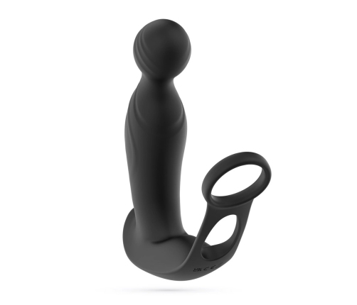 Crushious Flamma Black - Vibrating Prostate Model with Dual Rings 16 cm