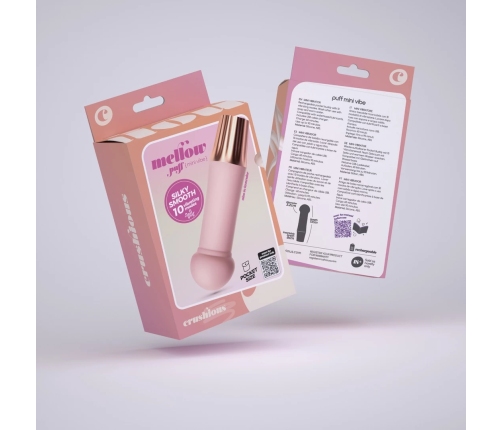 Crushious Mellow Puff Mini Wand - Compact Pink Massager, 11 cm