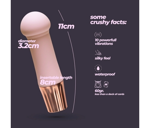 Crushious Mellow Puff Mini Wand - Compact Pink Massager, 11 cm