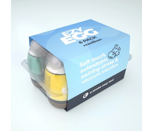 Crushious Ezy Egg Set - 6-Piece Multicolor Intimate Devices TPE/ABS