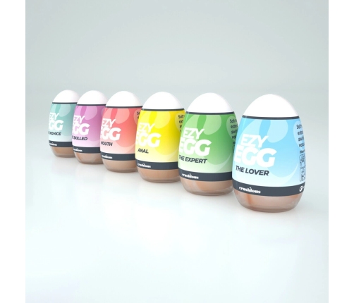 Crushious Ezy Egg Set - 6-Piece Multicolor Intimate Devices TPE/ABS