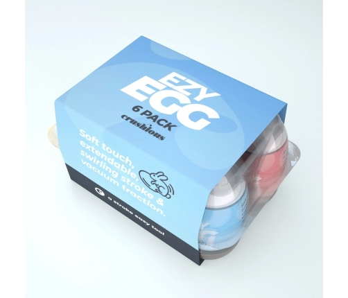 Crushious Ezy Egg Set - 6-Piece Multicolor Intimate Devices TPE/ABS