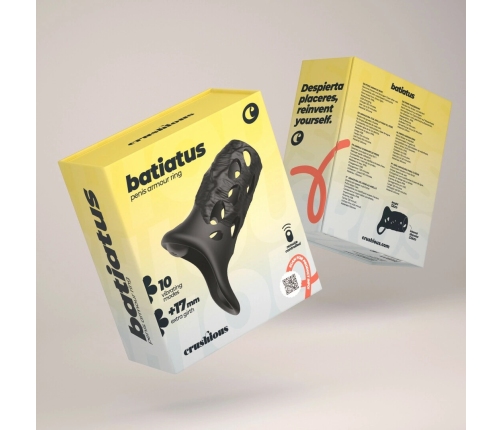 Crushious Batiatus Silicone Vibrating Support Ring Black 9 Modes 12cm