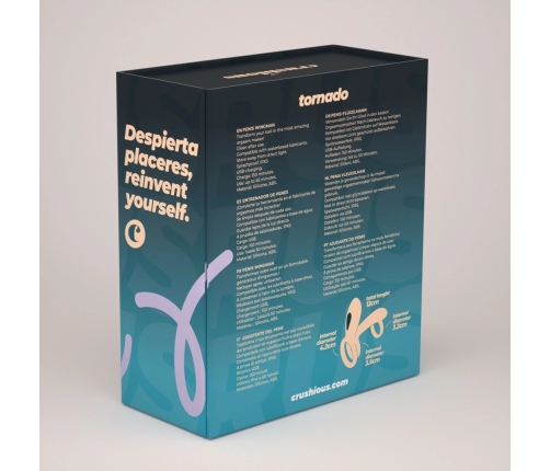 Crushious Tornado Black Rotating Intimate Ring with Remote Control 12cm