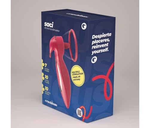 Crushious Saci Red - Multi-Functional Intimate Suction Device Silicone