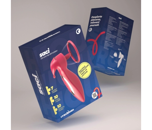 Crushious Saci Red - Multi-Functional Intimate Suction Device Silicone