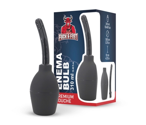 Enema Bulb 310 ml Black - Intimate Hygiene Device with Curved Tip