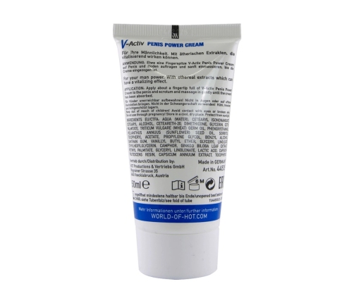 V-Activ - Penis Power Cream for Men - 2 fl oz / 50 ml