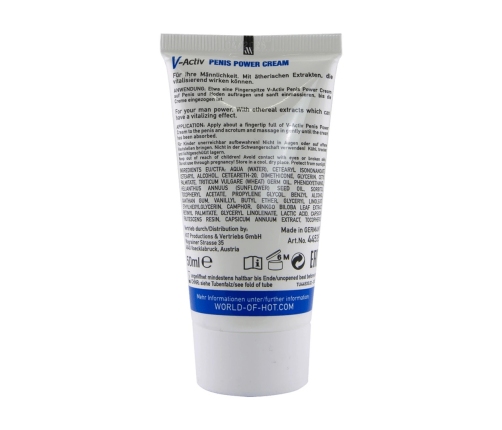 V-Activ - Penis Power Cream for Men - 2 fl oz / 50 ml
