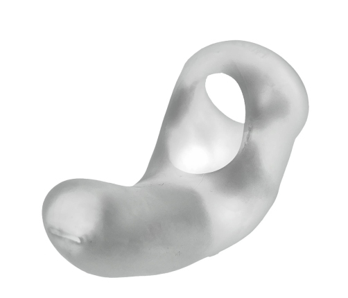 Hunkyjunk Buzzfuck Taint Vibe Sling Clear Ice - Vibrating Support Ring