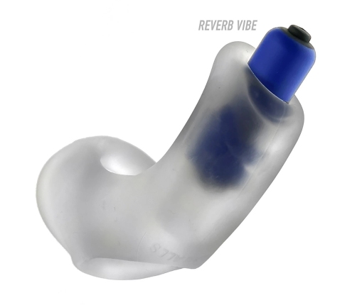 Hunkyjunk Buzzfuck Taint Vibe Sling Clear Ice - Vibrating Support Ring