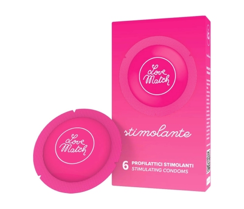 Love Match Stimolante Anatomical Textured Latex Condoms 6 pcs