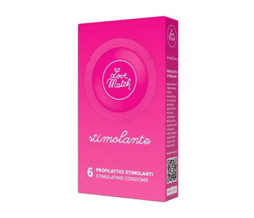 Love Match Stimolante Anatomical Textured Latex Condoms 6 pcs