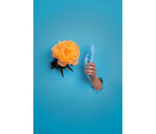 Ribbed Ultra Soft Silicone Rabbit Vibrator - Glacial Blue