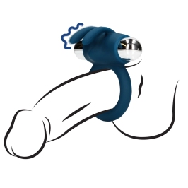 Vibrating Rabbit Cock Ring - Baltic Blue