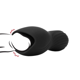 Vibrating Masturbator Sleeve - Licorice Black