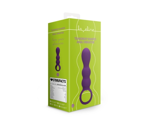 Teardrop Shaped Anal Vibrator - Clear Purple