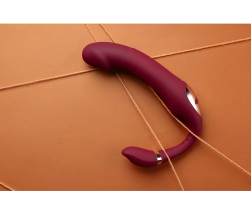 Bendable Vibrating Strapless Strap-on - Merlot Grape