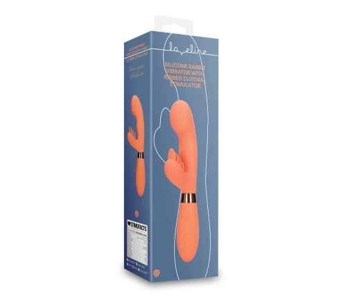Silicone Rabbit Vibrator with Ribbed Clitoral Stimulator - Glazed Carrots