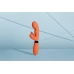 Silicone Rabbit Vibrator with Ribbed Clitoral Stimulator - Glazed Carrots