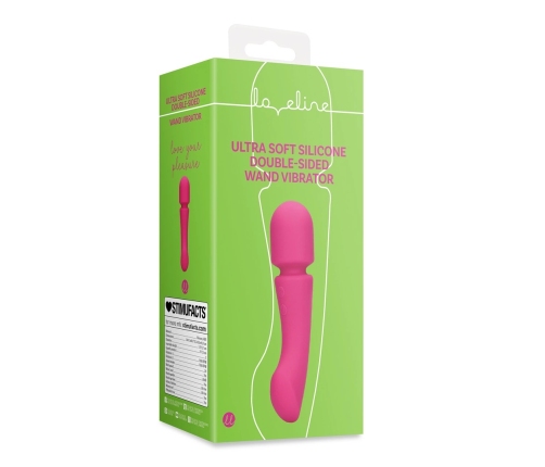 Ultra Soft Silicone Double-Sided Wand Vibrator - Prestone Pink