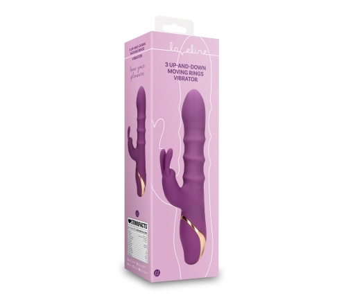 3 Up-and-Down Moving Rings Vibrator - Orchidee Purple