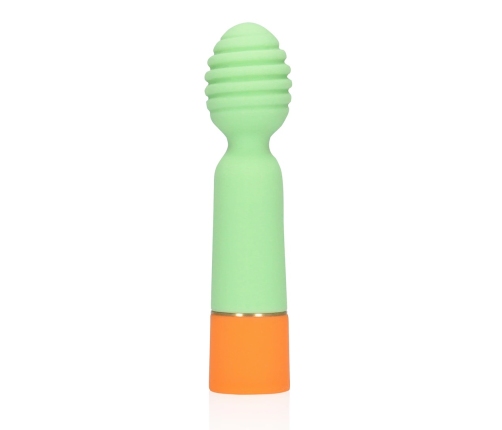 Ribbed Mini Vibrator with USB Charger - Spring Sage