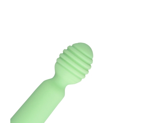 Ribbed Mini Vibrator with USB Charger - Spring Sage