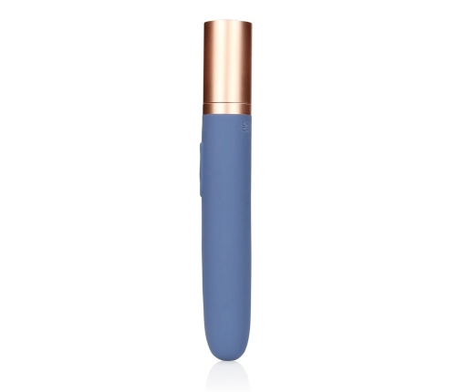 Travel Vibrator with Lube Compartment and Pump - Blue Horizon
