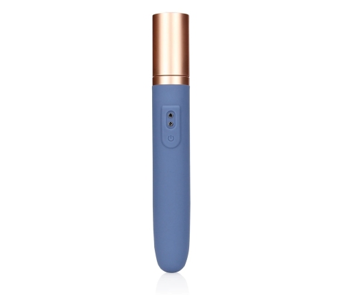 Travel Vibrator with Lube Compartment and Pump - Blue Horizon