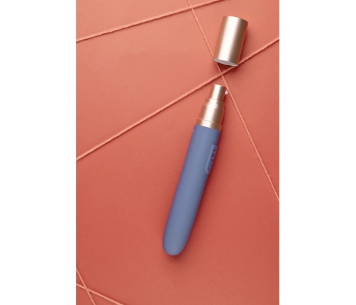 Travel Vibrator with Lube Compartment and Pump - Blue Horizon