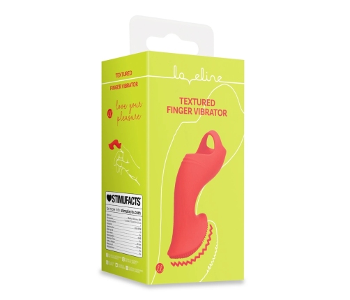 Loveline Sunrise Red Textured Finger Stimulation Device - Compact Silicone Model