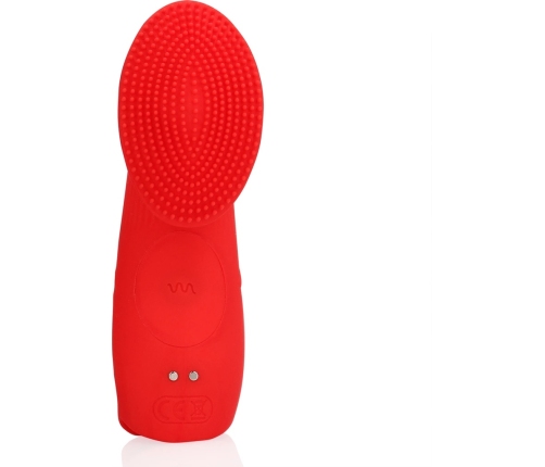 Loveline Sunrise Red Textured Finger Stimulation Device - Compact Silicone Model
