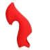 Loveline Sunrise Red Textured Finger Stimulation Device - Compact Silicone Model