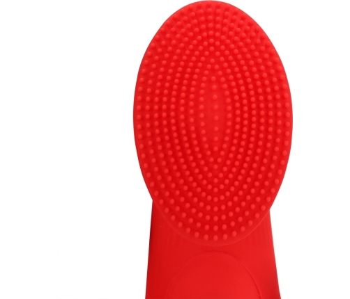 Loveline Sunrise Red Textured Finger Stimulation Device - Compact Silicone Model