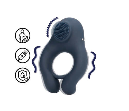 Loveline Indigo Blue Vibrating Ring with Dual Stimulating Surface